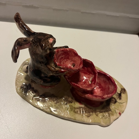 Ceramic Rabbit with Red Accents - Picture 2 of 4